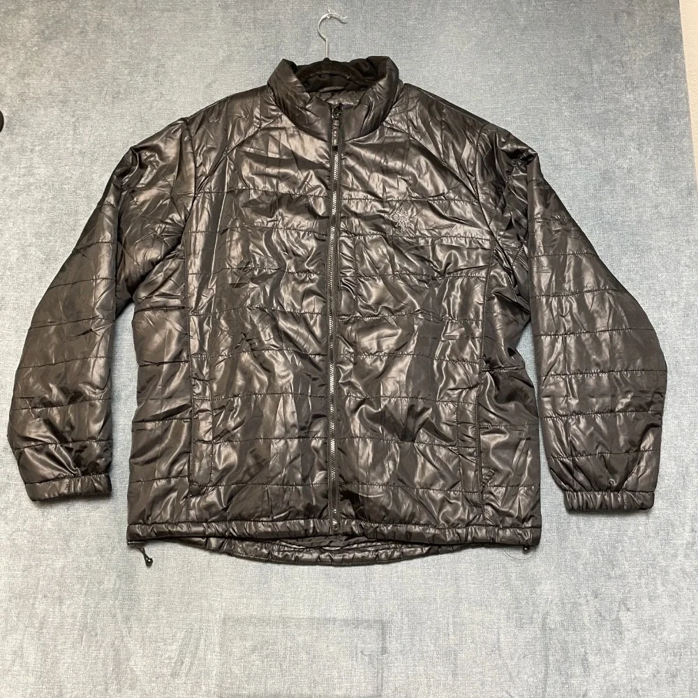 U.S. Polo Assn. Puffer Jacket Mens 2XL Black Quilted Full Zip Raglan Sleeve